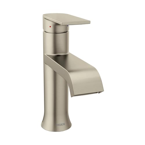 Moen Genta WS84760SRN Single-Handle Bathroom Faucet – Spot Resist Nickel Finish, Modern Design