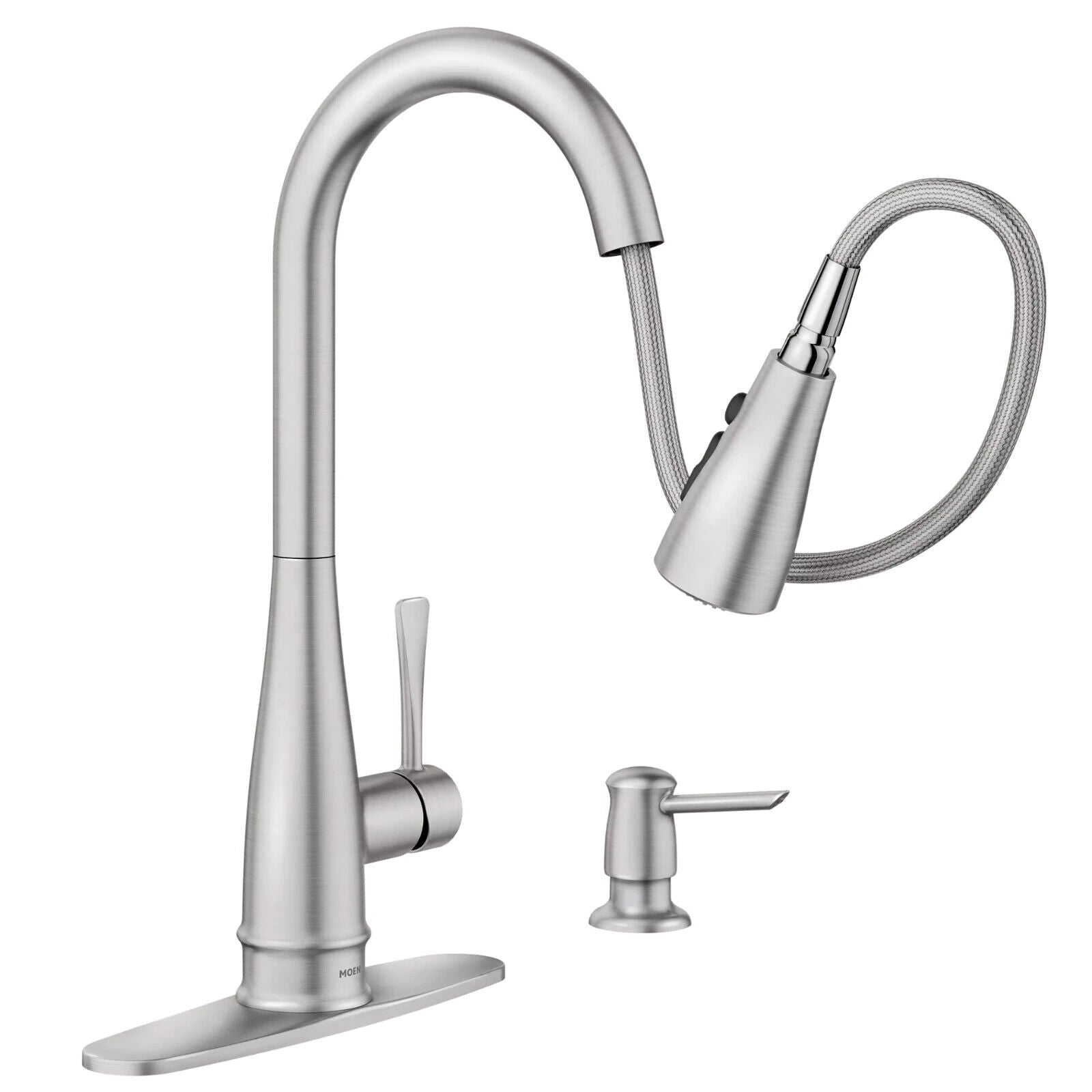 MOEN Birchfield Single Handle PullDown Sprayer Kitchen Faucet Stainless 87205SRS