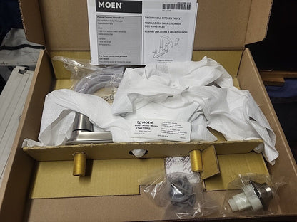 Moen 87403SRS Bexley 2 Handle Lever Kitchen Faucet  Spot Resist Stainless