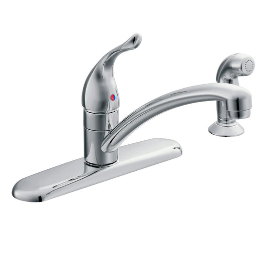 Moen Chateau 7430 Side Spray and Deckplate Single Lever Handle Kitchen Faucet -