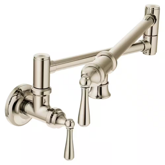 Moen S66NL Traditional Kitchen Pot Filler Wall Mount - Polished Nickel