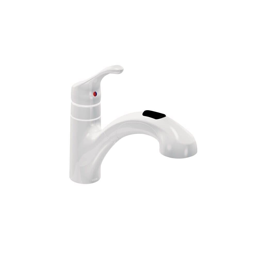 MOEN Renzo CA87316W Low Arc Pullout Kitchen Faucet  Glacier White