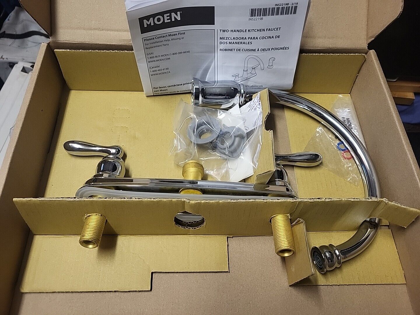 Moen Caldwell 87859 2-Handle Lever 3-Hole High-arc Kitchen Faucet-Chrome