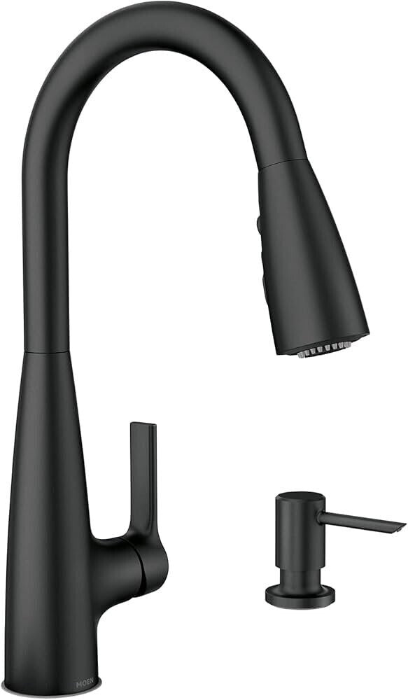 Moen Haeyln 87627BL Matte Black Single-Handle Pull-Down Sprayer Kitchen Faucet