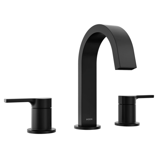 Moen Avri 84154BL 2-Handle Widespread Bathroom Faucet – Matte Black, Modern Design