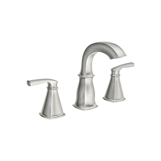 Moen Finney 84722SRN 2-Handle Widespread Bathroom Faucet – Spot Resist Brushed Nickel Finish