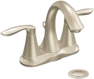 Moen Eva 6410BN 2-Handle Bathroom Faucet – Brushed Nickel, Elegant & Durable Design