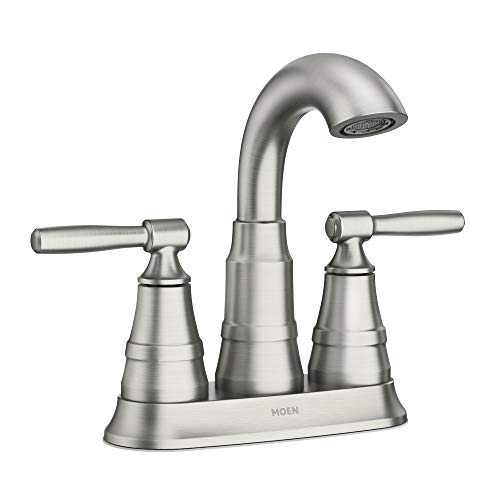 Moen Halle 84971SRN 2-Handle Centerset Bathroom Faucet – Spot Resist Nickel, Elegant & Durable Design